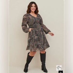 Torrid Chiffon Mini Babydoll Dress